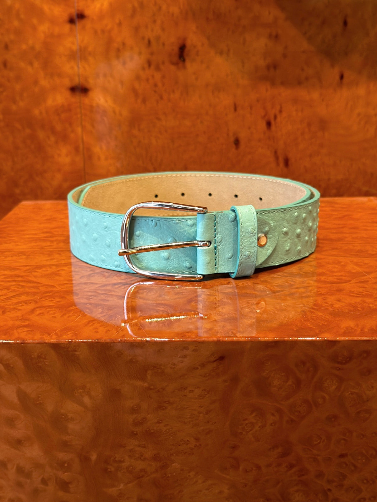 Leather Belt, Turquoise