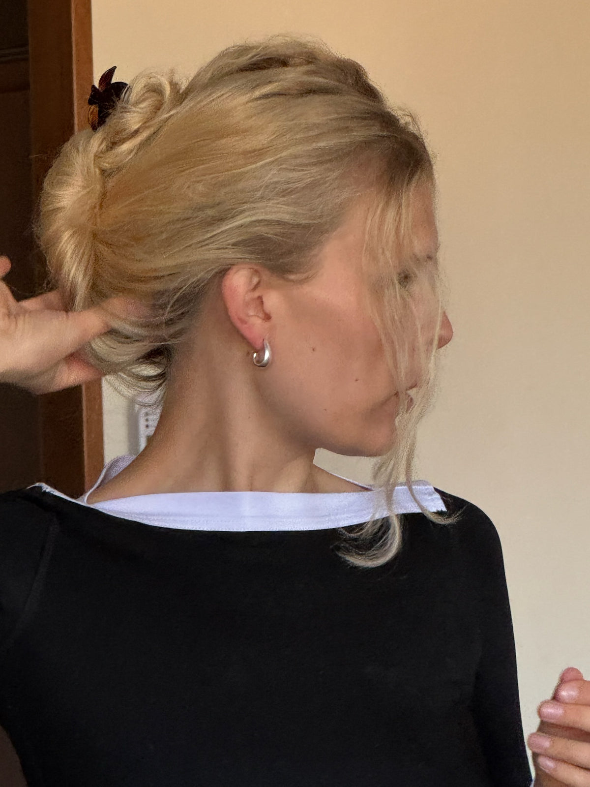Silver hoop earrings women minimalist everyday