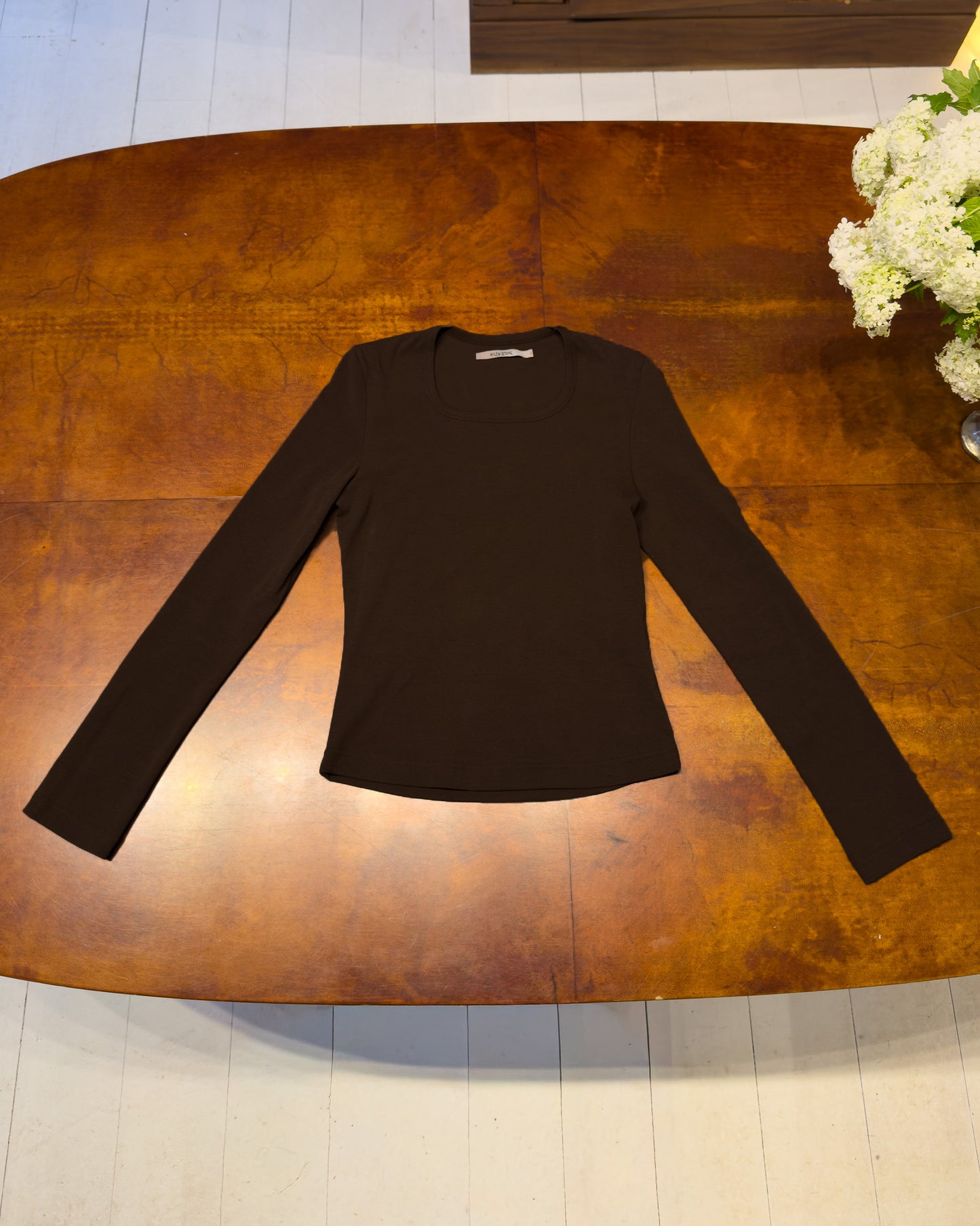 Johanne Top women brown cotton relaxed fit tee