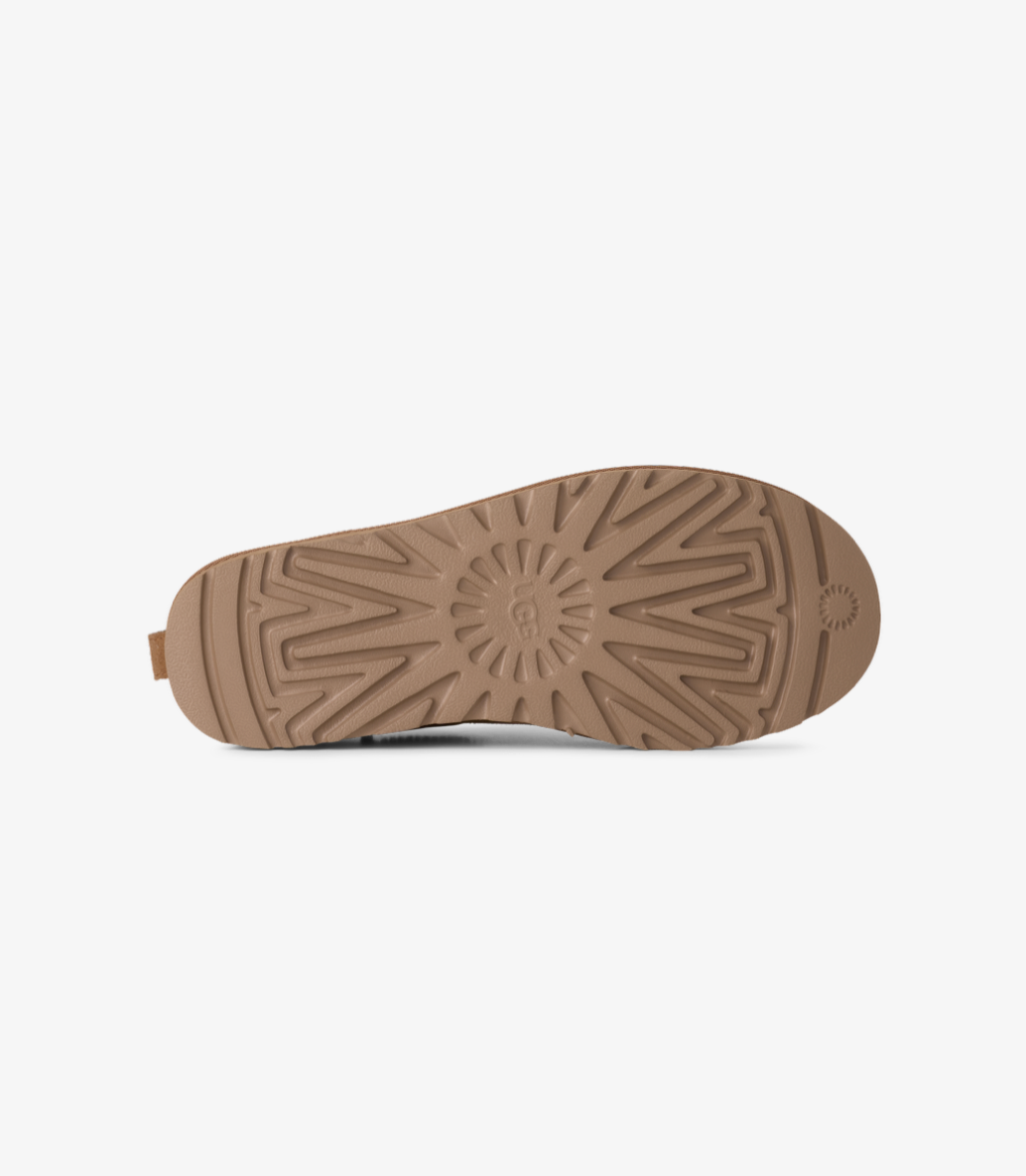 UGG Classic Micro women Chestnut suede slip-on with sheepskin lining