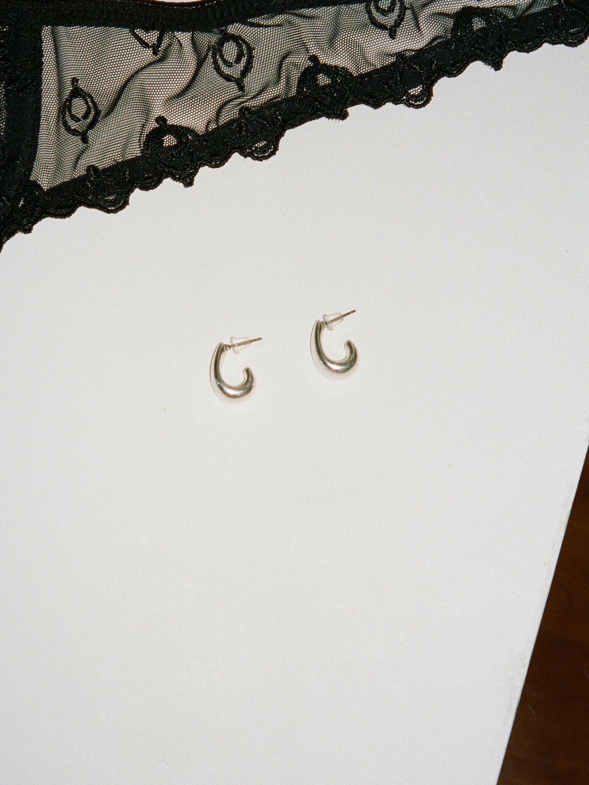 Silver hoop earrings women minimalist everyday