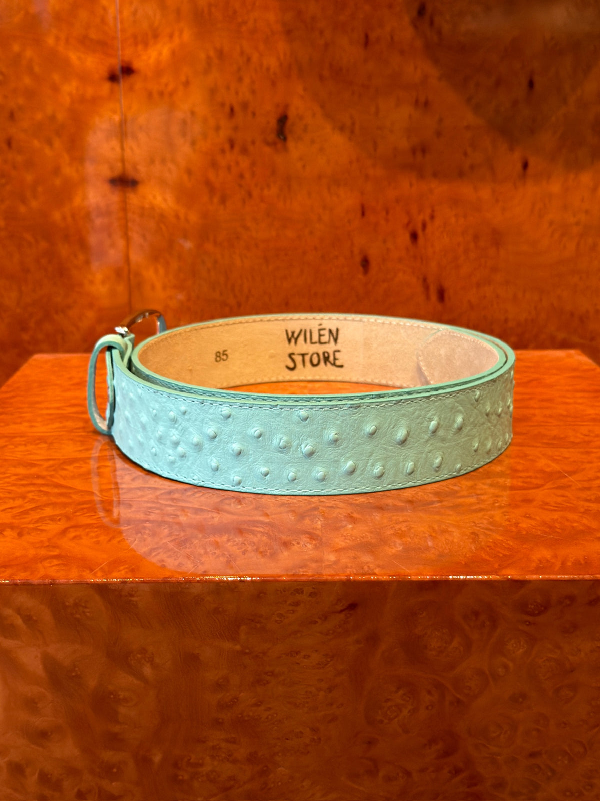 Leather Belt, Turquoise