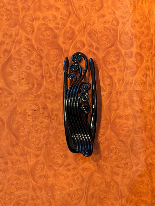 Hairclip, Black Swirl