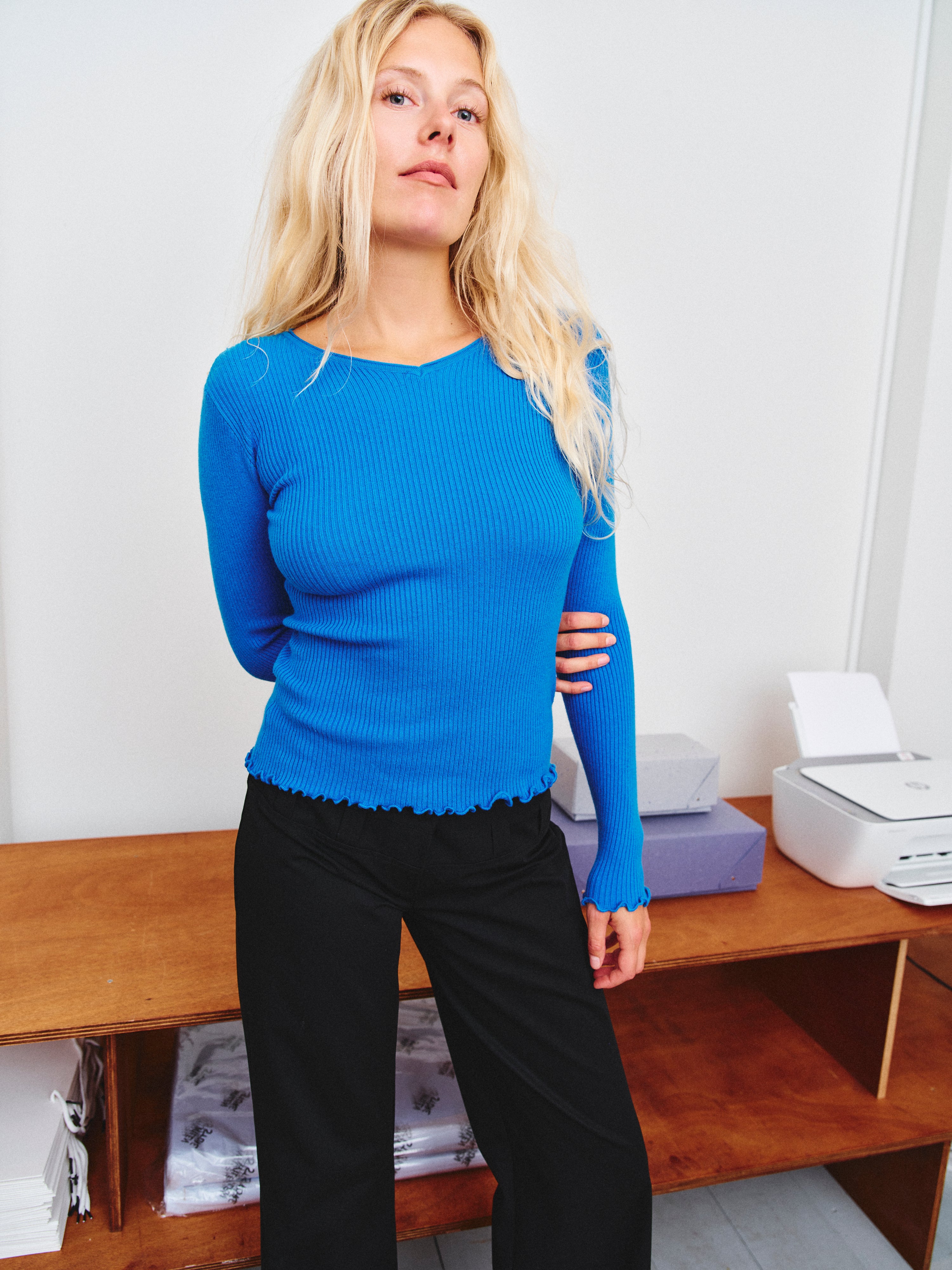 Bella Longsleeve, Blue (Launching Monday September 7 at 8pm)