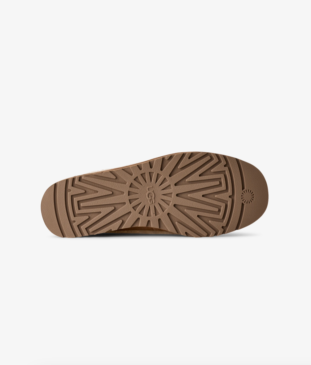 UGG Zora Ballet Flat women Chestnut suede with shearling trim